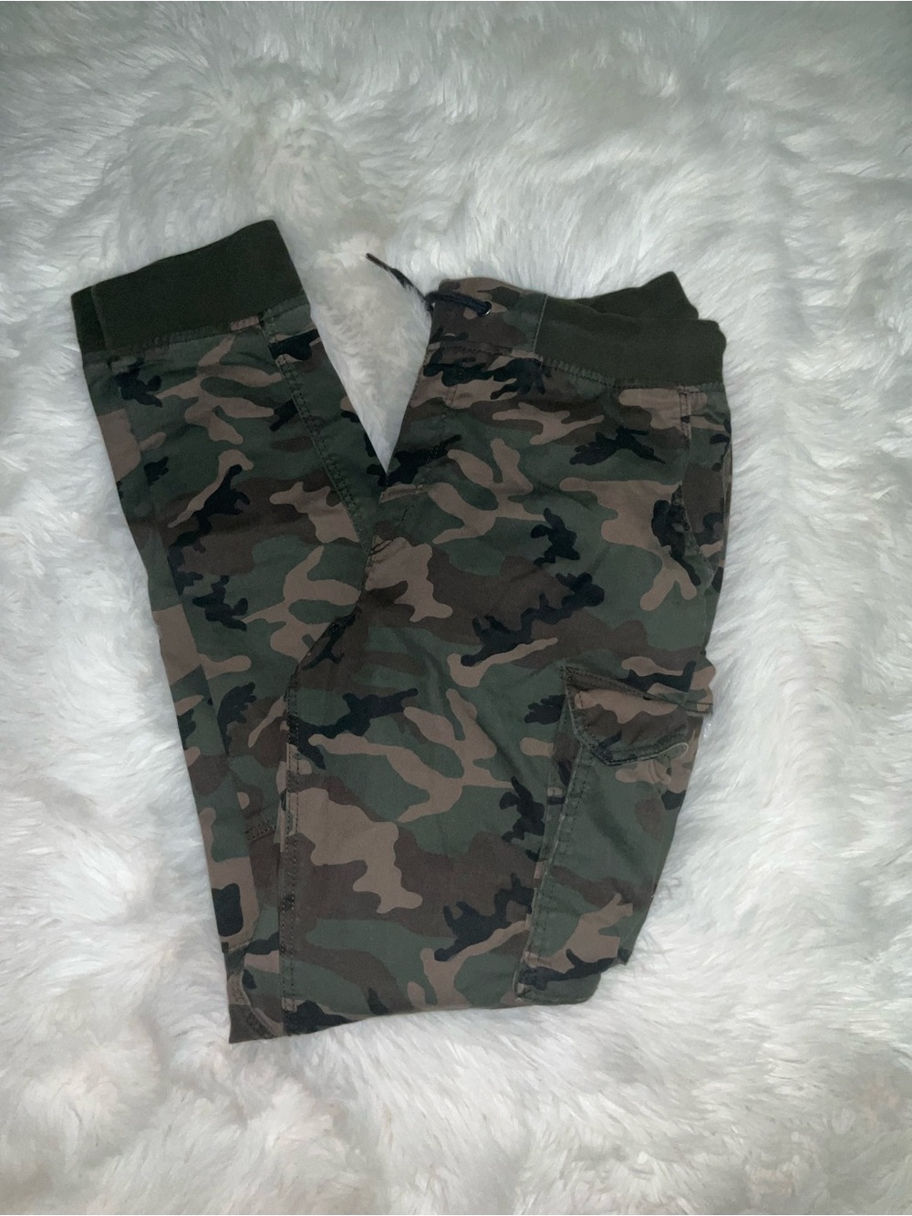 H&M Divided Green Camouflage Cargo Joggers